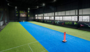 Indoor cricket turf in Chennai is ready for practice.