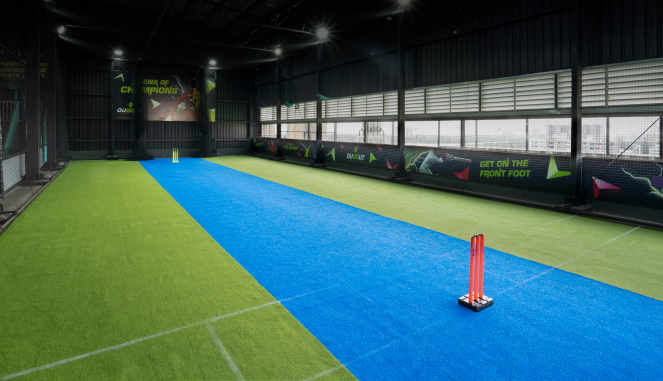 Indoor cricket turf in Chennai is ready for practice.